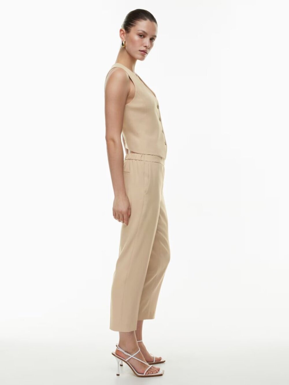 Aritzia BABATON Conan Heather Gold Camel (Re)Essential Trousers Pants, Size 8 - Picture 12 of 13